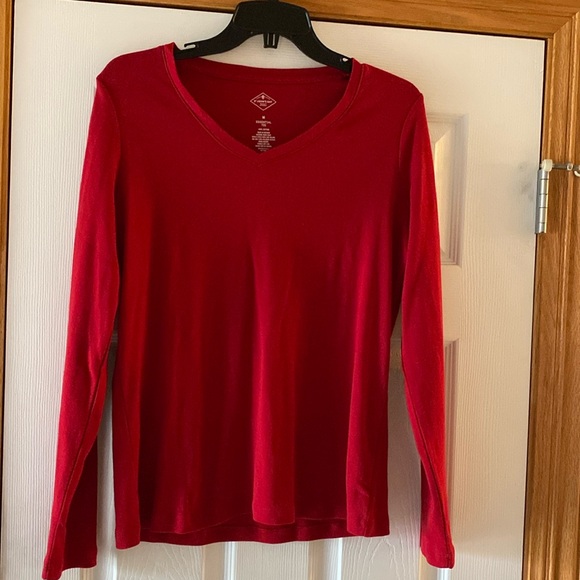 St. John's Bay Tops - NWOT St. John’s Bay v neck red